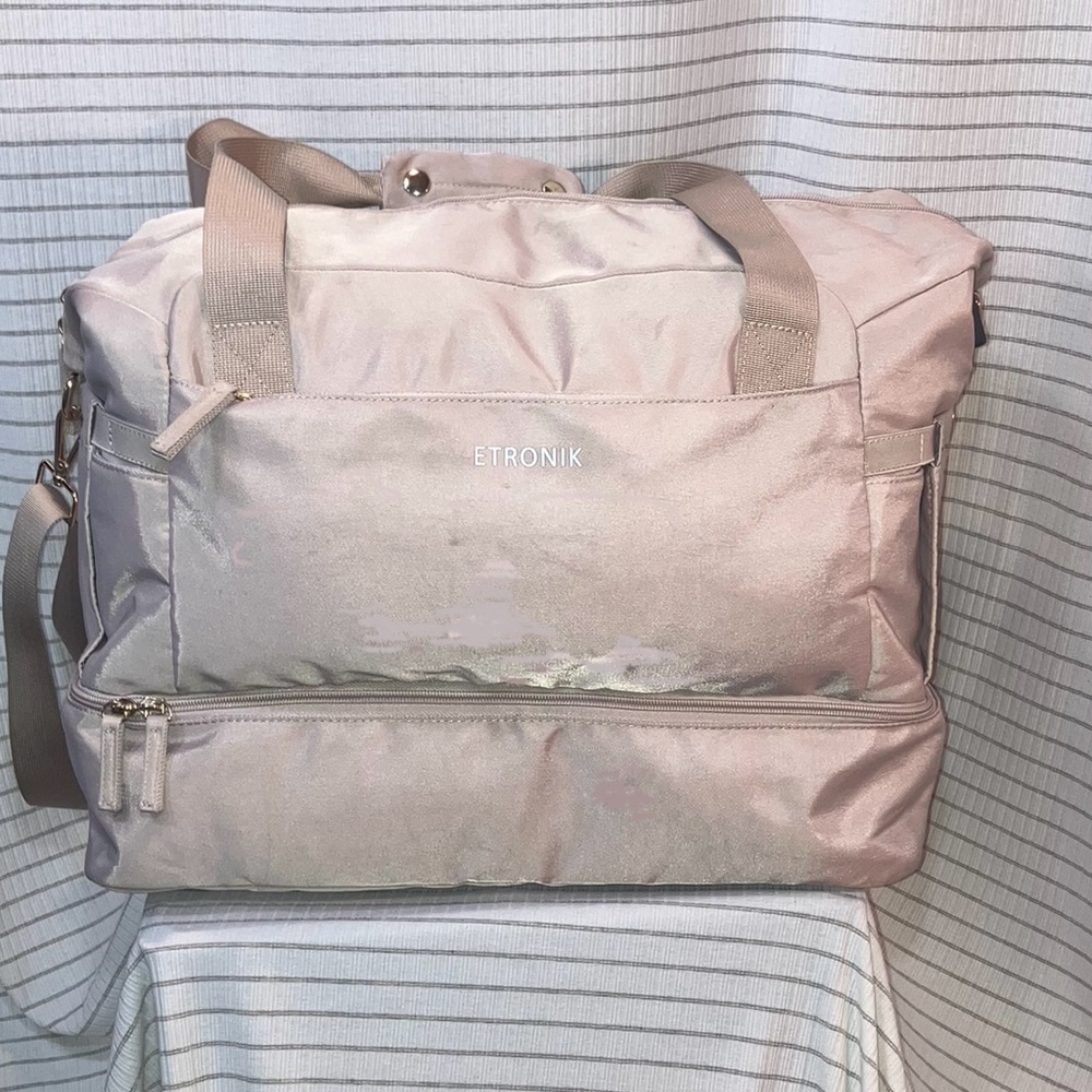 ETRONIK khaki Travel duffel bag with USB